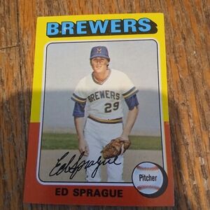Topps Ed Sprague Brewers Picture Card From 1975